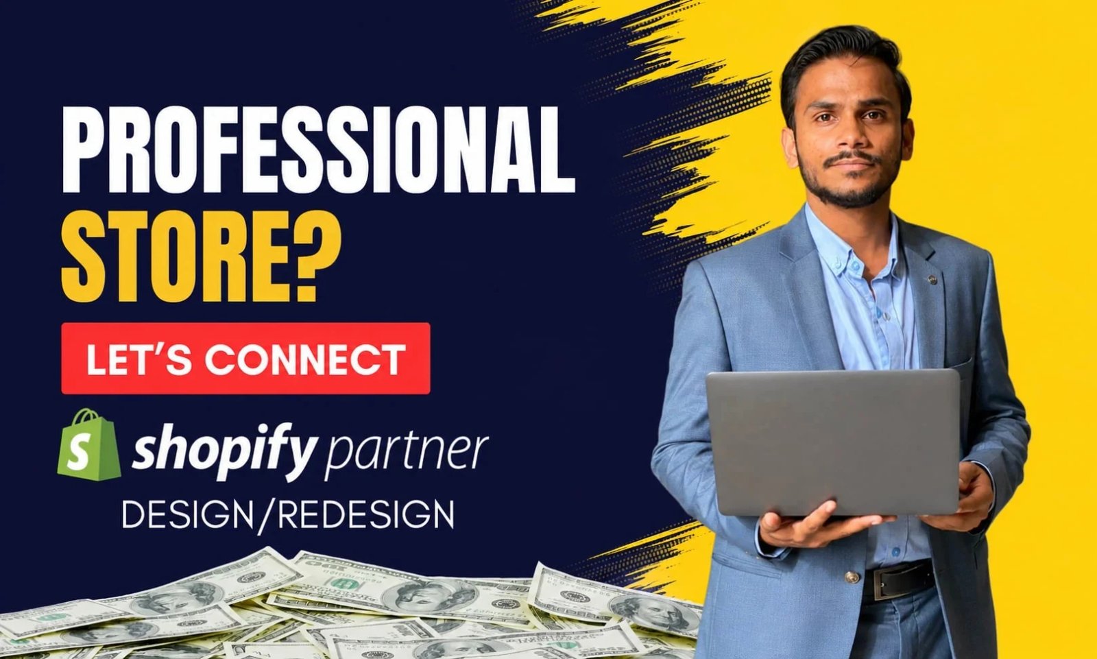 I will be your shopify developer for shopify store design and redesign shopify store